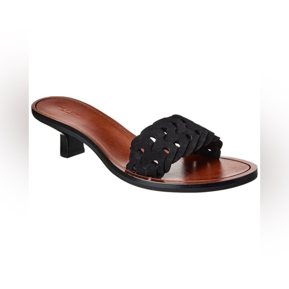 rag & bone Shoes - Rag & Bone New York Melrose Leather Kitten Heel Brown Black Braided Size 37/US 7